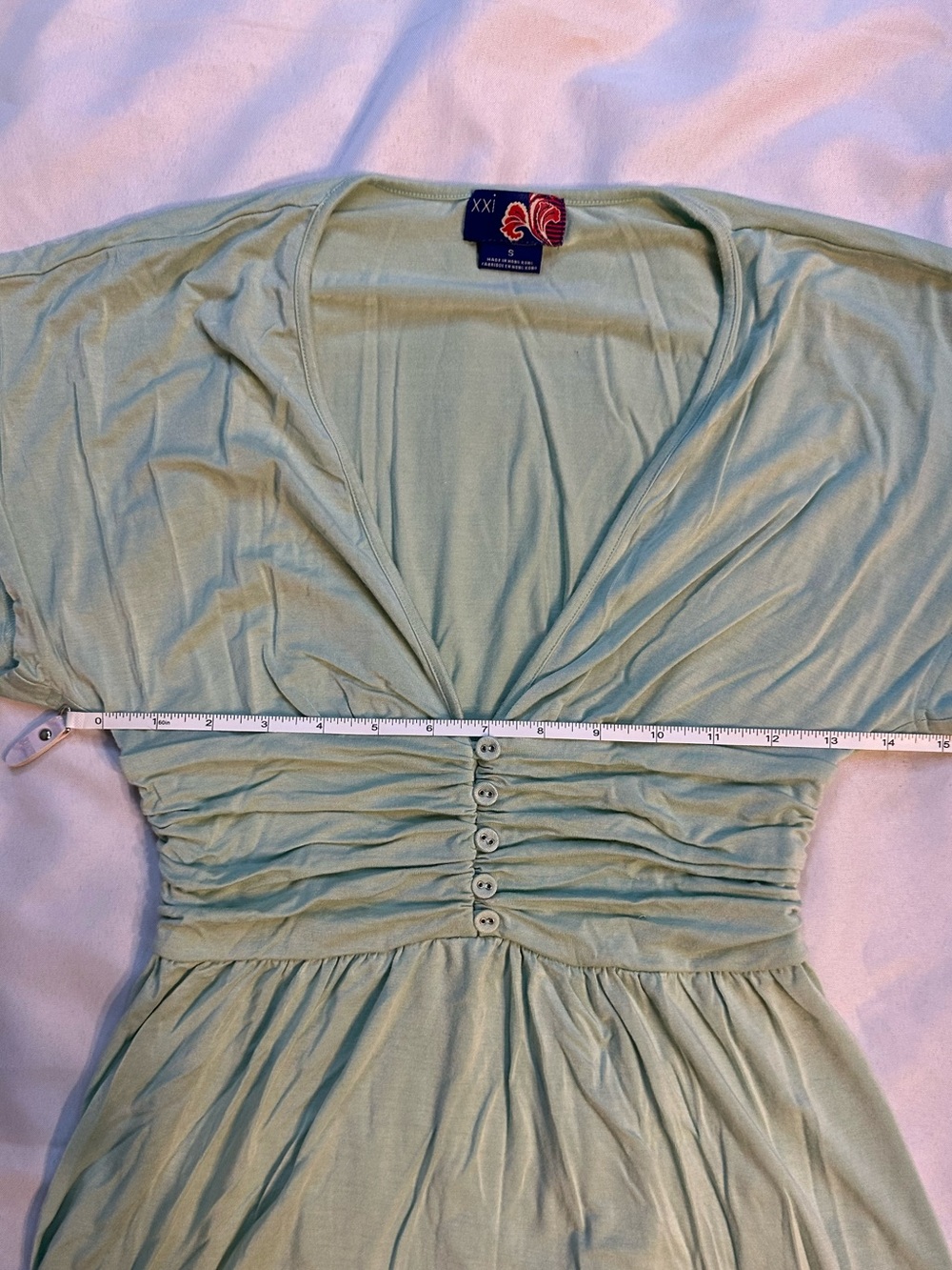 Y2K Forever21 Light Green V-Neck Top - SMALL - Picture 6 of 8